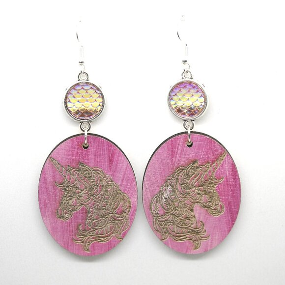 Unicorn Scale Earrings - Picture 1 of 5